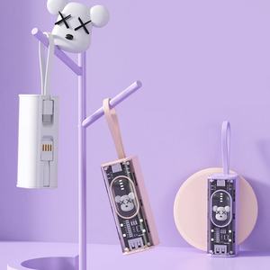 Vente en gros de nouvelle batterie externe transparente mini, design cartoon, 5000 mAh, multifonction, chargeur universel pour téléphone portable - Product Image 2