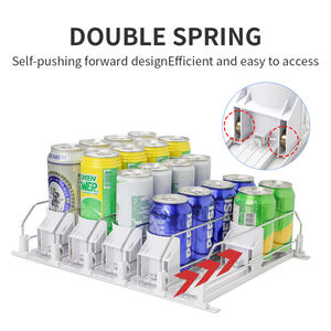 Nouveau système de distributeur à glissière pour étagère, mise à niveau, double ressort, rail coulissant pour boissons, organisateur de boissons pour réfrigérateur - Product Image 4