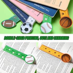Marque-pages mignon règle pour enfants sport thème anniversaire étudiants adolescents basket-ball Baseball Football Football fête fournitures - Product Image 3