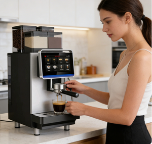 เครื่องชงกาแฟเอสเพรสโซ่อัตโนมัติเชิงพาณิชย์พร้อมหน้าจอสัมผัส - เครื่องชงกาแฟแบบสัมผัสเดียวสำหรับร้านกาแฟและสำนักงาน - Product Image 1
