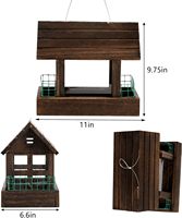 Mangeoires à l'extérieur mangeoire à oiseaux en bois suspendue trémie cardinal maison d'oiseau grande mangeoire à oiseaux en bois avec support de suif pour l'extérieur