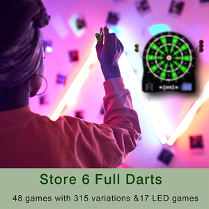 Win.max Best Home Dart Scoreboard Jeux basés sur la lumière Green Segment Colors <span class=keywords><strong>Jeu</strong></span> de fléchettes électronique avec 6 fléchettes pour les réunions de famille - Product Image 2