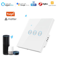 TYSH pour Zigbee WiFi Smart Wall Switch avec Smart Life App Panneau de verre étanche au design de luxe pour la domotique intelligente