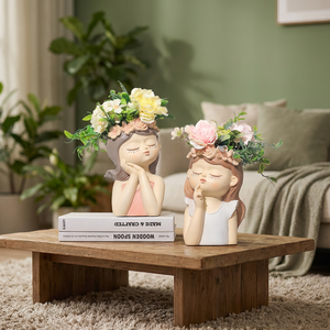 Maceta Decorativa de Resina con Diseño de Hada Roogo de 8 Pulgadas, Moderna y Ecológica, para Plantas de Interior, Jardín y Hogar, Precio al por Mayor - Product Image 1