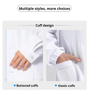 Bata de Laboratorio Blanca Unisex, Antiarrugas, con Múltiples Bolsillos, Transpirable y Duradera, para Personal de Clínica y Hospital, Suministrada por la Fábrica - Product Image 2