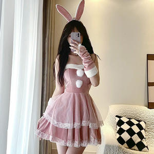 Vestido rojo de terciopelo Sexy de estilo coreano para mujer Otoño Invierno Navidad TV película disfraces Pure Desire Vestido corto caliente Dropshipping - Product Image 2