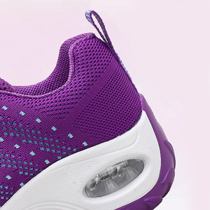 รองเท้าวิ่งเดินผู้หญิงแบบสวมสบาย ระบายอากาศได้ดี น้ำหนักเบา หลายสี ดีไซน์ทันสมัย เหมาะสำหรับฤดูใบไม้ผลิ/ฤดูใบไม้ร่วง พื้นรองเท้าแบบ Air Cushion ทอแบบ Fly Weaving  ใช้งานได้หลากหลาย - Product Image 5