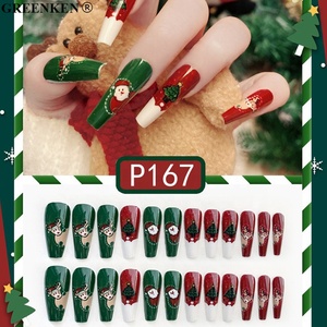24Pcs Carré <span class=keywords><strong>Court</strong></span> <span class=keywords><strong>Noël</strong></span> Mignon Design Amovible <span class=keywords><strong>Nail</strong></span> <span class=keywords><strong>Art</strong></span> Autocollants Logo Privé Boîte Emballage Appuyez sur Ongles - Product Image 4