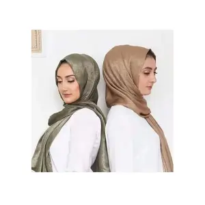 Đàn hồi màu sắc khác nhau 50D * 50D satin vải có thể được sử dụng cho khăn choàng phụ nữ hồi giáo khăn headscarves