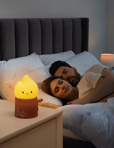 ไฟ LED ไร้เปลวไฟแบบทันสมัยน่ารักชาร์จไฟได้5V สีขาวโปรเจคเตอร์ไฟกลางคืนไฟฉาย ABS ตกแต่งบ้านสีขาวอบอุ่น - Product Image 4