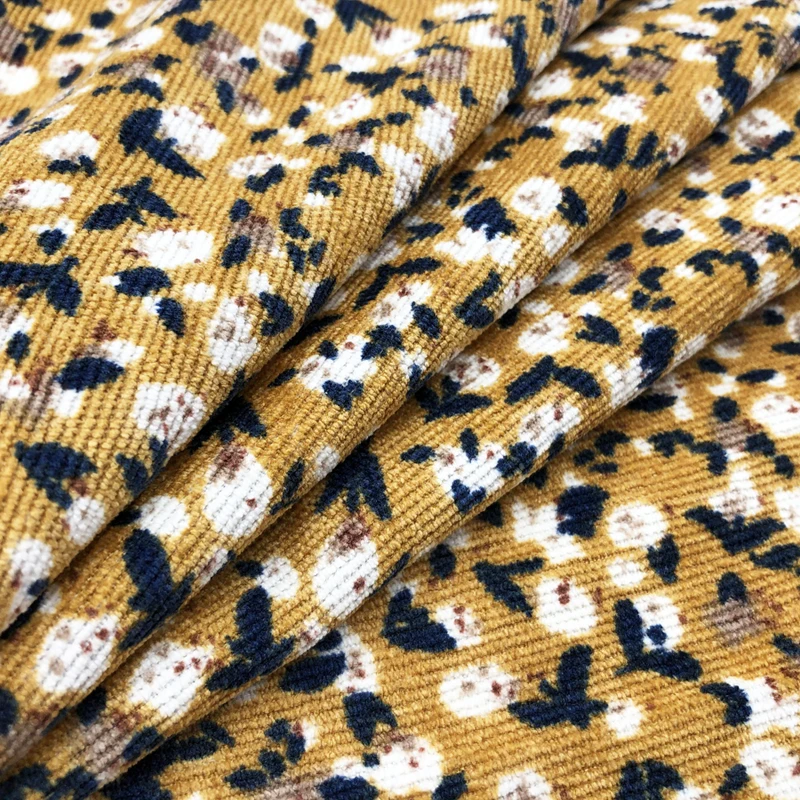 Medium Weight 21w 230gsm corduroy upholstery fabric Polyester Sofa fabric for furniture textile printed fabric