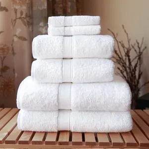 Ensembles de serviettes de luxe en coton Diamond Band Serviettes de bain pour hôtel
