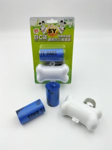 ถุงพลาสติกใส่อุจจาระสัตว์เลี้ยง2ม้วนพิมพ์ลายสีน้ำเงินเป็นมิตรกับสิ่งแวดล้อมโซลูชันการจัดการขยะสำหรับสุนัข tw SY--SHIN Yi - Product Image 2