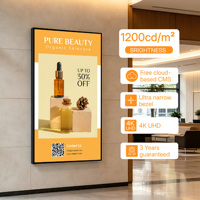 Pantalla Digital LCD de 1200nits para Señalización Comercial, Menú Digital, de 32-75 Pulgadas, con Software CMS, para Colgar en Pared o Suelo