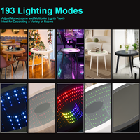 Hanyee Prêt à Expédier Meubles de Maison Table Basse Miroir Infinity à Côté de la Table Pied en Bois Couleur Noire Stock aux USA Avec Lumière LED