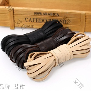 Cuerda de cuero plana de piel de vaca curtida vegetalmente, hecha a mano para pulseras, collares y manualidades, 2 mm de ancho, origen Jinhua, primavera 2023 - Product Image 2