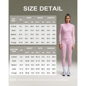 <b>Workout</b> Sets For Women Booty Leggings Matching Zip Up <b>Jacket</b> Gym Outfits With Pockets Rose Pink XL Slim Fit - Product Image 6