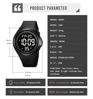 Montres Skmei de marque de luxe, modèle 2560, multifonctionnelles, avec fonction d'alarme sportive, boîtier en plastique ABS, pour hommes, vente en gros