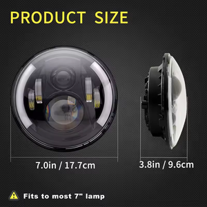 80W Amber Angel Eyes 7 pouces phare H4 Salut feux de croisement feux de jour nouveau pour <span class=keywords><strong>Lada</strong></span> <span class=keywords><strong>Niva</strong></span> Uaz Moto Jeep <span class=keywords><strong>accessoires</strong></span> de voiture - Product Image 2