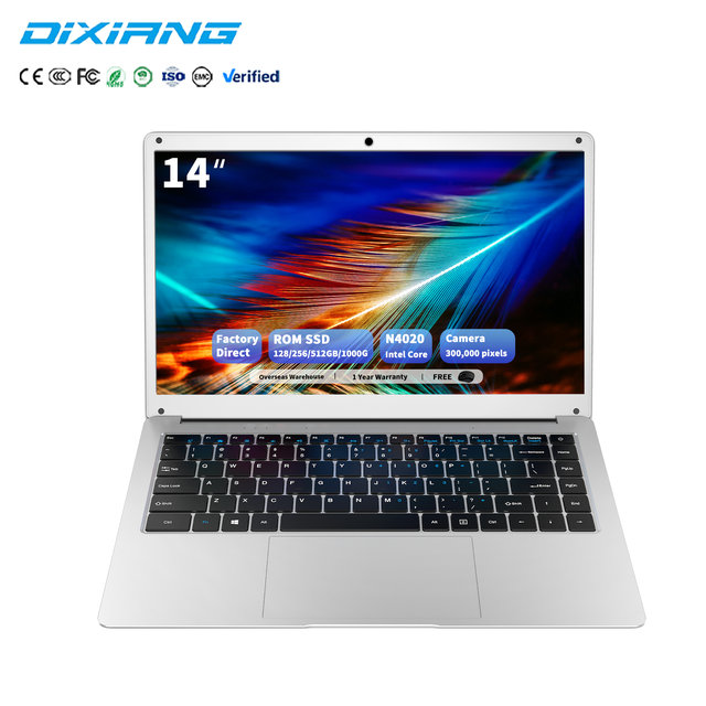 Brand New DIXIANG Wholesale China Manufactures 14 Inch Intel N4020 Laptop Ram DDR4 4gb Business Personal Student Gaming Laptops