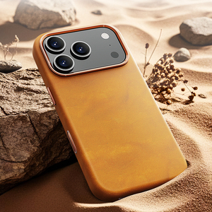 Funda Protectora de Cuero Genuino para 17 Plus con Borde Elevado para Protección de la Lente de la Cámara, Forro Suave y Anti-Caídas - Product Image 1