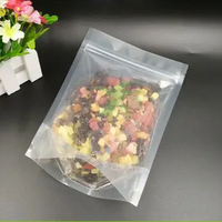 Vente chaude, sachet debout transparent, fond plat, qualité alimentaire, fermeture éclair, pour aliments, sachet debout personnalisé imprimé
