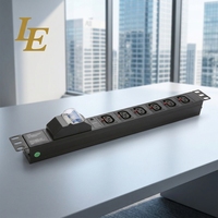 Bloc de distribution d'alimentation (PDU) LE IEC C13 avec interrupteur, 19 pouces, en alliage d'aluminium, 220V 10A, pour armoire réseau, 6/8 prises, LE ou OEM