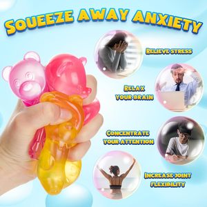 Wholesale Custom Bear <b>Squeeze</b> Bear Maltose Fidget Stress <b>Ball</b> Toys Custom Logo Printed Unisex Products Transparent Sugar Bear - Product Image 6