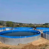 Bassin de pisciculture circulaire mobile en toile haute densité et tôle galvanisée