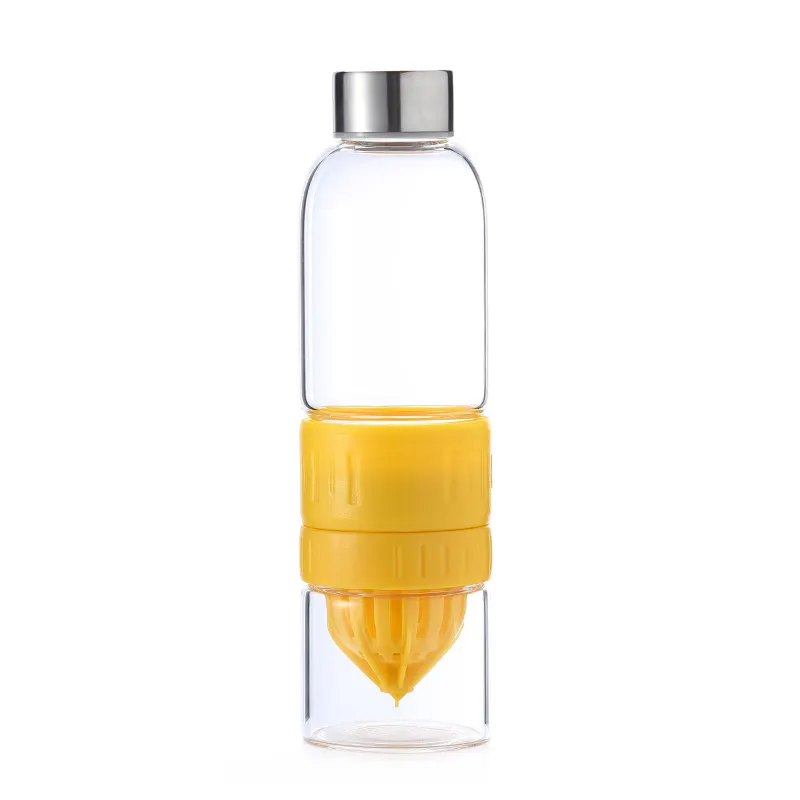 Оптовая продажа, стеклянная активная бутылка для воды для инфузии, для здоровых напитков, инфузор для цитрусовых, без БФА