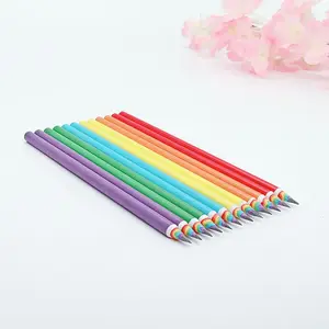 Wrapped Pencil Graphite HB Pencil Rainbow High Quality Eco Friendly Wood Recycled Paper Cute School Lead Black Round Loose
