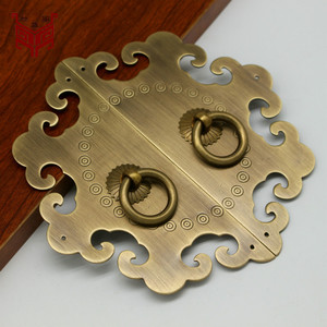 <b>Antique</b> Chinese Style Cloud Shaped <b>Brass</b> Cabinet Handle For Furniture <b>Door</b> With Ring Pull Yx 001 - Product Image 1