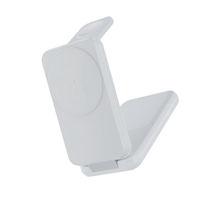 Soporte para Teléfono con Carga Inalámbrica 3 en 1 de 15W, Acabado Metálico, Plegable, con Funda de Silicona - Product Image 1