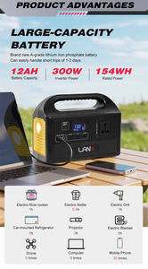 Système de génération solaire multifonctionnel rechargeable 150W, générateur solaire, station d'alimentation portable avec panneau solaire, lampes LED - Product Image 6