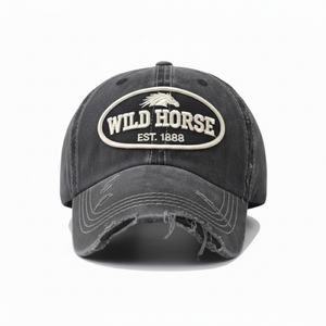 Gorra de Béisbol de Algodón Lavado de 6 Paneles con Logotipo Bordado Personalizado al por Mayor, Estilo Vintage Desgastado, Visera Ajustable, Gorra de Papá - Product Image 2