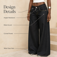 Jean en denim droit taille haute personnalisé pour femme, style décontracté vintage avec accessoires de sac à main