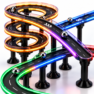 En gros, Ensemble de pistes de billes de compétition avec logo personnalisé OEM, avec éclairage LED, pour jeu de simulation de course, labyrinthe et rallye - Product Image 2