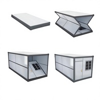 Maison pliable coupe-vent de 20 pieds, à dépliage rapide, en kit plat, avec cuisine et salle de bain, maison conteneur préfabriquée en X