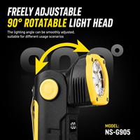 Lampe de travail LED rechargeable multifonctionnelle avec tête rotative, lampe d'inspection tactique étanche