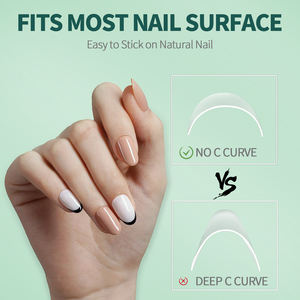 Nailpop Propre Marque Conception Personnalisée 150 Pièces Conception de Cercueil Plein Mat Court Demi Couverture Ongles Artificiels No C Curve <span class=keywords><strong>Faux</strong></span> Ongles - Product Image 5