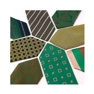 Cheap wholesale good quality polyester man persian kravat olive green tie necktie blackish green and champagne tie