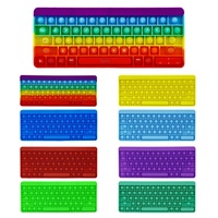 Nouveauté transfrontalière : Clavier réaliste arc-en-ciel, grand jouet anti-stress en silicone à bulles à éclater