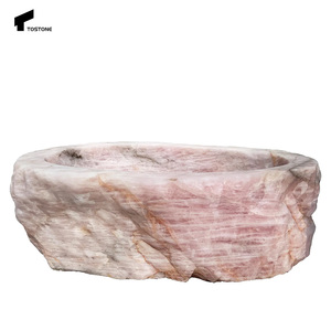 <span class=keywords><strong>Bañera</strong></span> de Piedra Natural Sólida de Cuarcita Rosa Pulida de Mármol Tostone para Decoración Interior de Baños de Hoteles de Lujo y Hogares - Product Image 2