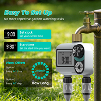Temporizador de Riego Electrónico YAGO con Pantalla LCD de 2 Zonas, Flujo Máximo de 35L/Min, Temporizador Automático para Grifo, Kit de Rociadores y Nebulizadores