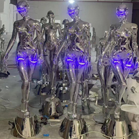 Sculpture lumineuse Cyberpunk Hajime Sorayama 2 mètres Robot Sexy RGB, Ornement de sol pour Villa et Club 2026