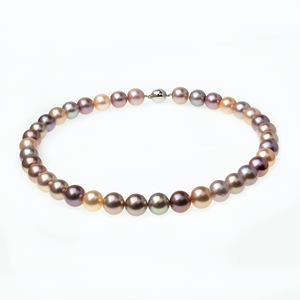 Venta al por mayor S925 cierre colorido collar de perlas de agua dulce 5A Edison perla 11-12mm collar de perlas 43cm para mujeres regalo de fiesta - Product Image 1