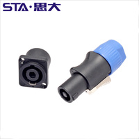 NL4FC Bleu 4-Pin Powercon Male Plug Cable Connector Audio Loudspeaker Amplifier Cable NL4FC Speaker Connector Circular Audio