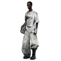 YSJY Fabricant OEM – Jean en denim pour homme, coupe large, déchiré, imprimé, délavé, style streetwear hip-hop, en coton, haute qualité, personnalisé