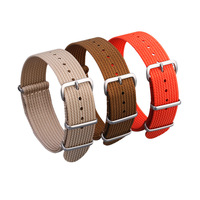 Bracelet de montre en nylon tissé uni 18-22 mm avec barrettes à ressort, personnalisable OEM ODM