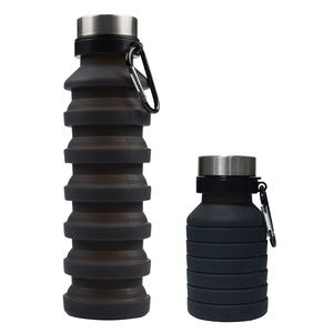 Bouteille d'eau sans BPA avec logo personnalisé, en silicone de qualité alimentaire, 550 ml, bouteille d'eau pliable en silicone - Product Image 2